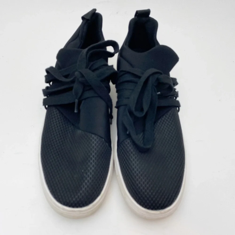 Steve Madden Lancer Mesh Wrap Lace Up Platform Sneakers Womens 10M Black